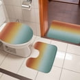 thumbnail image 5 of Bohemian Gradient Green Bathroom Rugs Set Modern Minimalist Orange Yellow Ocean Beach Non Slip Absorbent Soft Bath Mats 3 Piece Set with Bathroom Rug, U-Shaped Floor Mat, Toilet Seat Cover Large Size, 5 of 9
