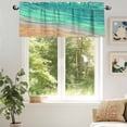 thumbnail image 6 of Abstract Green Valances for Windows, 42 x 12in, Ocean Beach Waves Lines Gradient Rod Pocket Kitchen Valance Curtain Light Filtering Window Treatments for Living Room Bedroom, 1 Panel, 6 of 7