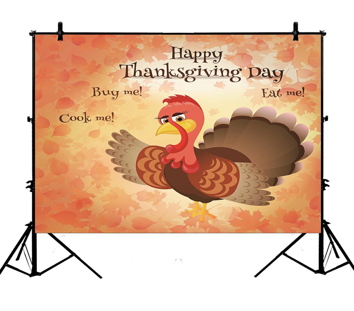 PHFZK 7x5ft Turkey Bird Backdrops, Happy Thanksgiving Day Photography Backdrops Polyester Photo