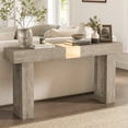 thumbnail image 5 of TTGIEET Wooden Console Table with Light, 60-Inch Farmhouse Entryway Table for Entrance, Sofa Table Behind Couch for Living Room , Oak Brown, 5 of 8