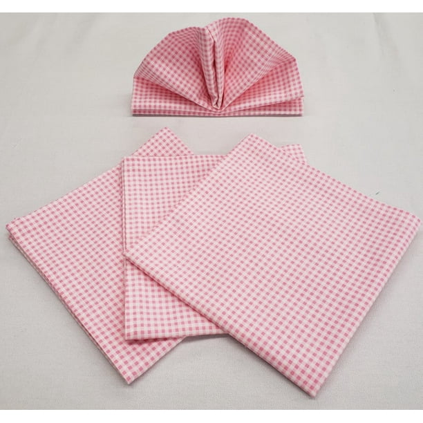 Pink & White Checked Gingham Cloth Napkins by Penny's Needful Things