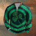 thumbnail image 2 of Penkiiy Día de San Patricio de hombre 1/4 Sweatshirt de cuello cremallera Shamrock camisa irlandesa de manga larga 4XL Multicolor, 2 of 4