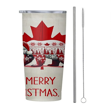 

Bear Christmas Canadian 20oz Tumbler Insulated Stainless Steel Water Bottle Portable Travel Coffee Tea Mug Cup