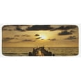 thumbnail image 1 of Landscape Kitchen Mat, Old Wooden Deck Pond over the Sea Horizon Sunset Time of the Day Peaceful Scene, Plush Decorative Kitchen Mat with Non Slip Backing, 47" X 19", Yellow Grey, by Ambesonne, 1 of 1