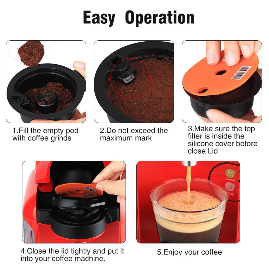 GeweYeeli Reusable Coffee Machine Filter Coffee Maker Filter Machine  Accessory Replacement for Tassimo, 60ml