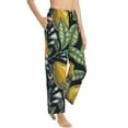 thumbnail image 2 of Sigee Citrus Fruits Elegant Lemons Print Women's Soft Pajama Pants - Breathable and Comfortable Lounge Sleep Bottoms with Elastic Waistband and Pockets-Medium, 2 of 9