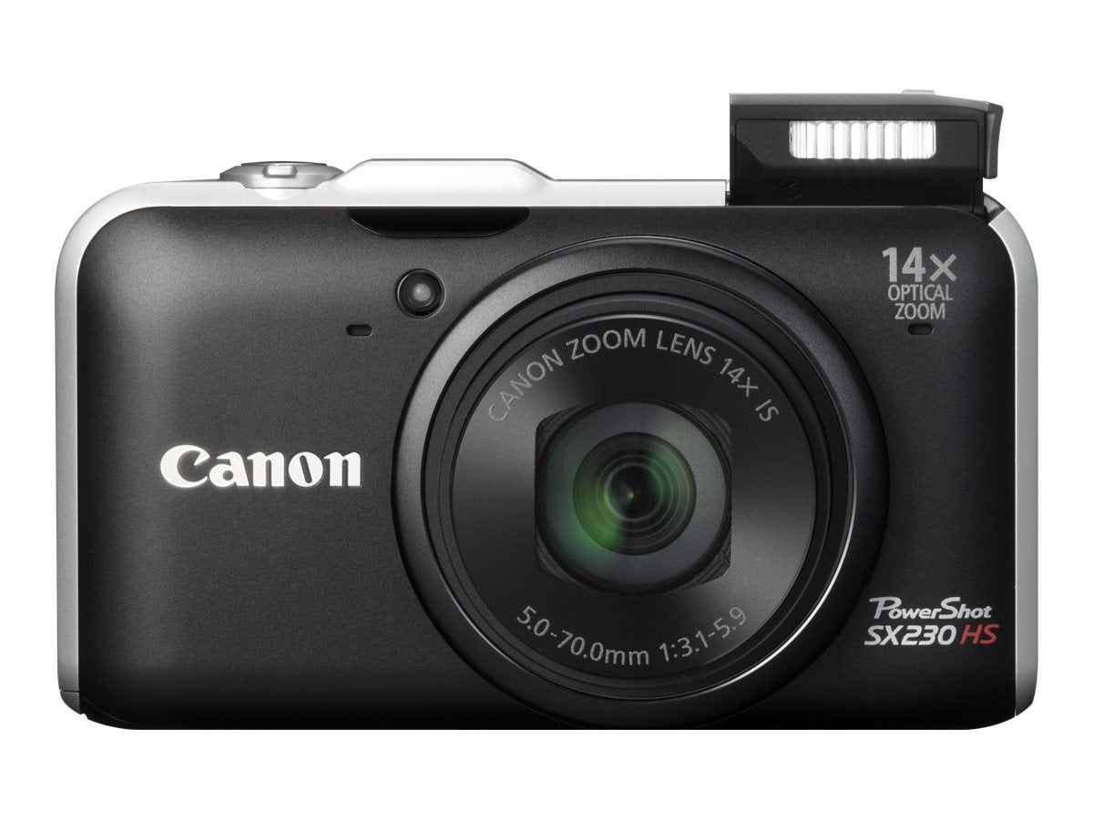 pelo Aguanieve Crudo Canon PowerShot SX230 HS - Digital camera - compact - 12.1 MP - 1080p - 14x  optical zoom - black - Walmart.com
