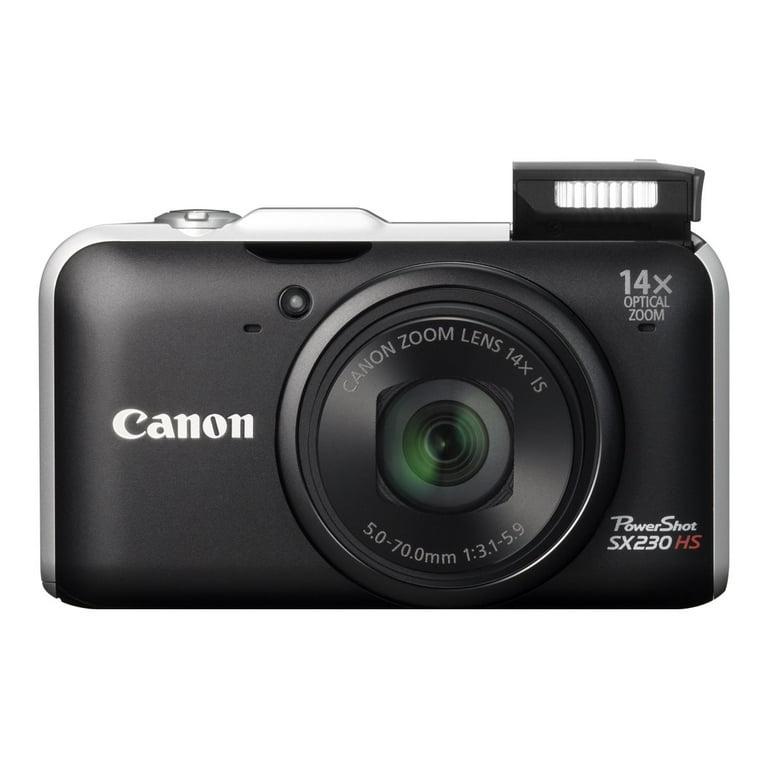 Canon PowerShot SX230 HS - Digital camera - compact - 12.1 MP - 1080p - 14x  optical zoom - black