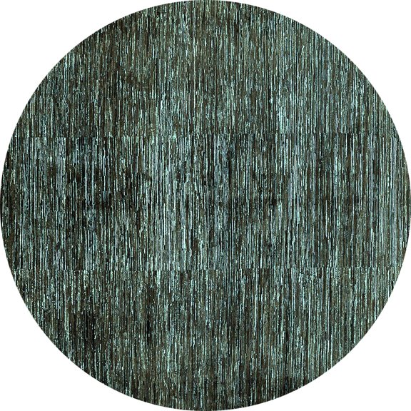 Ahgly Company Indoor Round Abstract Light Blue Modern Area Rugs, 6' Round