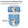 thumbnail image 7 of HELLHERO Toilet Lid Seat Cover Set, Elastic Bottom Fits All Toilet Shapes Elastic Installation, Fashion Stretch Soft, Bathroom Seat Covers, Dog and Bird, 7 of 7