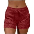 thumbnail image 2 of Under Skirt Shorts Womens Sweat Shorts, Soft Lightweight High Waisted Drawstring Loungewear Shorts with Pockets Wine Wine L, 2 of 6