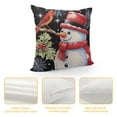 thumbnail image 4 of SHERONV Let it Snow Christmas Black Pillow Covers Xmas Snowman Snowflake Decorative Square Pillow Cases  Winter Holiday Home Decor Cotton Linen Throw Pillows for Sofa Couch Outdoor 12x12in, 4 of 5