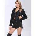thumbnail image 4 of Women'S Faux Leather Moto Biker Short Coat Jacket Black S, 4 of 9