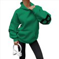 thumbnail image 2 of Sudaderas con Capucha de Moda para Mujer, Sudaderas Holgadas de Gran Tamaño, Camisetas de Larga, Corte Holgado. Verde M, 2 of 8
