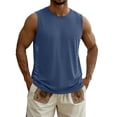 thumbnail image 2 of Men's Summer Tank Tops Workout Gym Sleeveless Shirts Moisture Wicking Breathable Casual Muscle Shirt Big and Tall Size M-5XL Blue, 2 of 9
