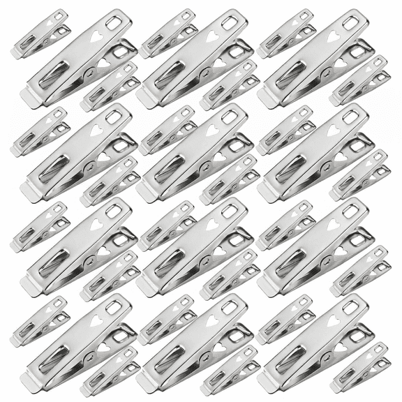 CNDRLEF Stainless Steel Clothespins, 50 Pack Heavy Duty Metal Laundry Clips for Clothesline, Snack Bags, Towels, Notes and Photos
