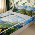 thumbnail image 3 of meiyoeat Kawaii Dinosaur Animal Zipper Twin Comforter Sets with Fitted Sheet and 2 Pillowcases for Girls Boys Teens, Nature Wildlife Zipper Bedding Set, Grey Reversible, 4 Pieces, 3 of 7
