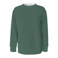 thumbnail image 3 of Vedolay Hoodless Sweatshirts for Women 2023 Long Sleeve Crew Neck Tops T-Shirt Blouse Pullover Green,S, 3 of 4