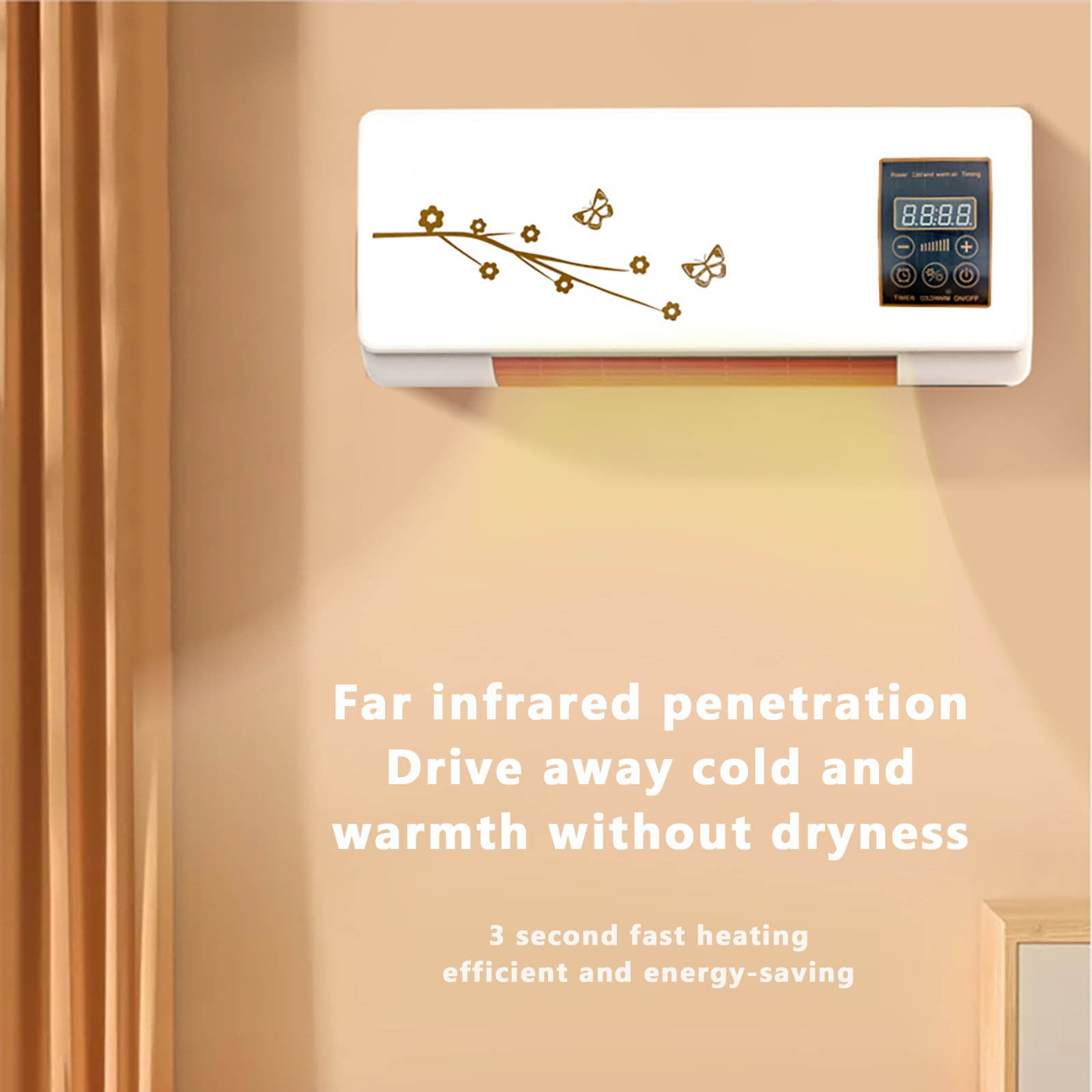 Ductless Portable Air Conditioners No Windows Needed, MXTPOV Wall Air Conditioner with Heaters, Small Mini Split Ac Heating System with Remote for Home Bedroom Office