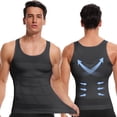 thumbnail image 5 of Vaslanda Men Slimming Body Shaper Vest Compression Shirt Gym Workout Tank Top Sleeveless Abdomen Shapewear, 5 of 7