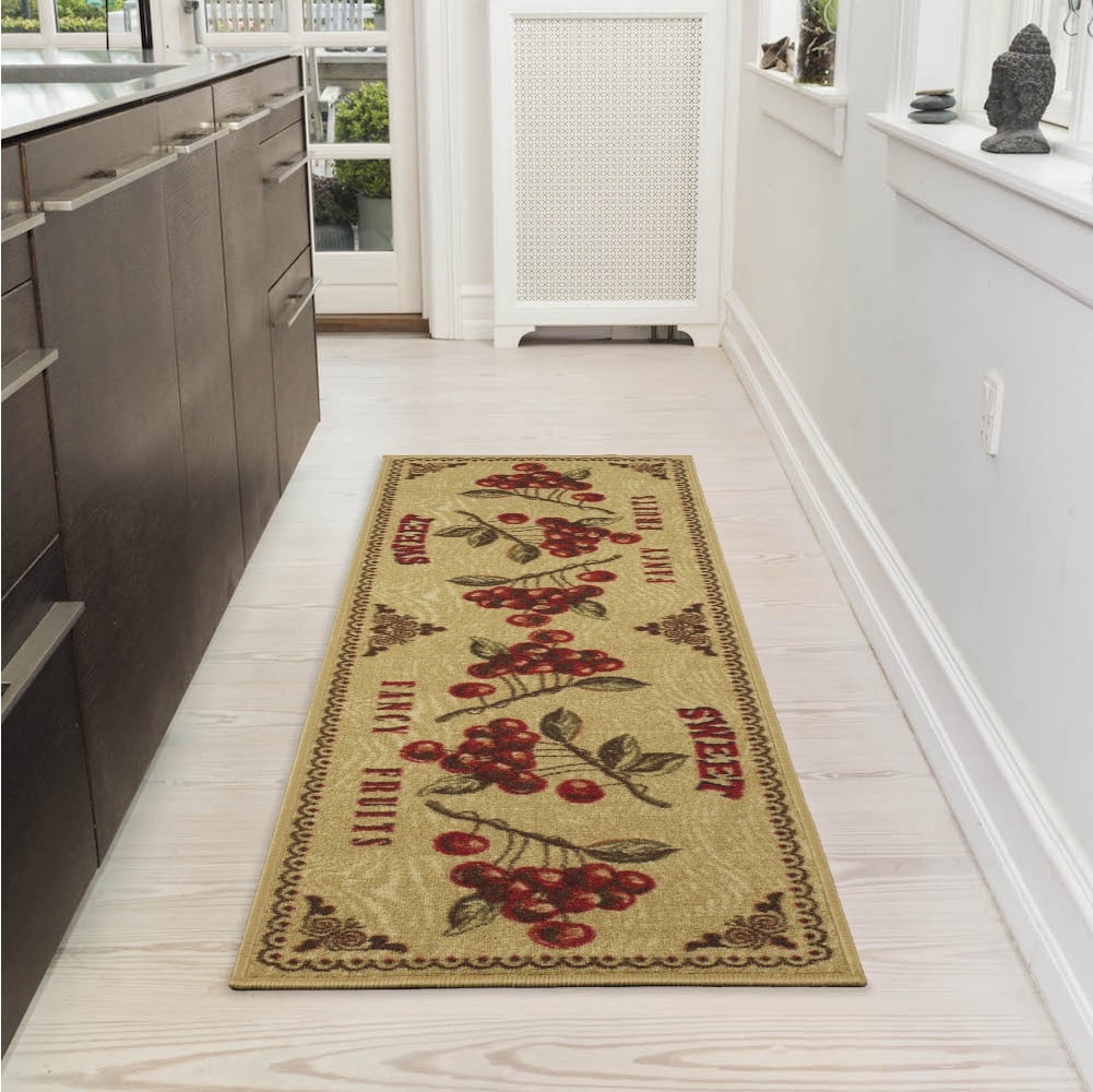 Ottomanson Siesta Collection Fruits Design Kitchen Runner Area Rug Ottomanson Siesta Collection Fruits Design Kitchen Runner Area Rug 20 X 59 Beige Com