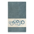 thumbnail image 3 of Authentic Hotel and Spa  Turkish Cotton Circles Embroidered Teal Blue 4-piece Towel Set, 3 of 5