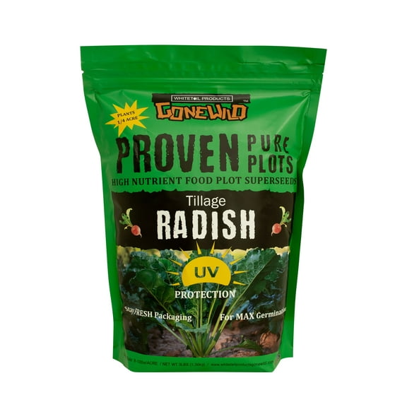 Whitetail Products Gone Wild, Tillage Radish Food Plot Seeds, 3lb Bag, G7782