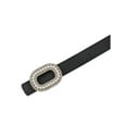 thumbnail image 2 of INSPIRE CHIC Women's Faux Leather Thin Belt Ladies Belt with Pearl Rhinestone Buckle for Jeans Pants 103x1.8cm/40.6x0.7" Black, 2 of 6