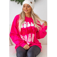 thumbnail image 5 of Women's Rose Red Holly Jolly Babe Graphic Oversized Sweatshirt | [ZhiHiMeRi] | (US 12-14)L, 5 of 7