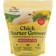 Manna Pro Medicated Chick Starter Grower - Crumbled Chick Feed - Feed for Young Chickens - 6-Pack of 5lbs