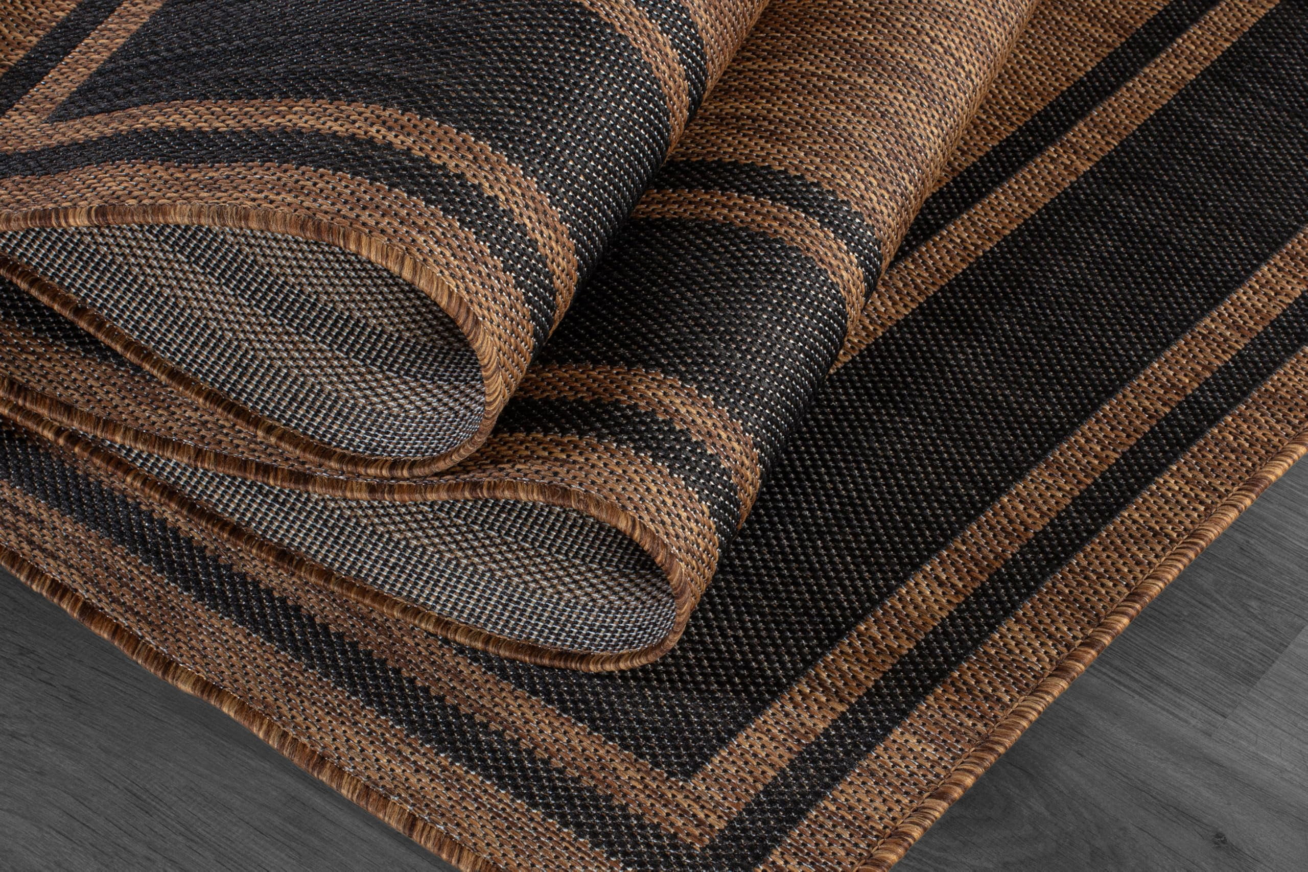 Beverly Rug Floral Bordered Washable Outdoor Indoor Area Rugs 6x9 Gold