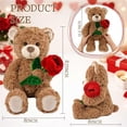 thumbnail image 3 of Guvpev Adorable Teddy Bear Plush with Rose, 9" Soft and Cuddly Stuffed Animal for Girlfriend, Wife, Friends, Anniversary & Graduation Gifts, Brown, 3 of 8