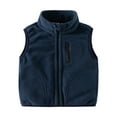 thumbnail image 2 of WOYY Toddler Boy's Fleece Vest Solid Color Sleeveless Winter Zipper Jacket Coat Outerwear, 2 of 3