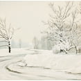 thumbnail image 2 of Nawrocke, Bruce 12x12 Gold Ornate Wood Framed with Double Matting Museum Art Print Titled - Snowy Road, 2 of 4