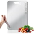 thumbnail image 1 of Titanium Cutting Board for Kitchen, Stainless Non Stick Chopping Board, Upgrade Double Sided Food-Grade Titanium Board for Kitchen for Meat Cheese Vegetable, 1 of 7