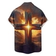 thumbnail image 5 of Yaoyar Mens Hawaiian Christian Shirts Cross Jesus Lapel Button Down Short Sleeve Beach Shirt Summer Tops Vacation Casual Fashion, 5 of 6
