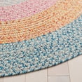 thumbnail image 5 of SAFAVIEH Braided Kent Geometric Machine Washable Reversible Area Rug, Aqua/Pink, 8' x 10' Oval, 5 of 12