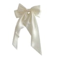 thumbnail image 3 of CXHEGBEJ 3pcs Large Bows 14inch Long For Womens Hair Big Bow Clip Scarf French Barrette With Long Silky Satin Ribbon Plain Color Bowknot Hairpin Hair Slides Headdress Grey+Blac+White, 3 of 7