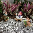 thumbnail image 1 of Precios Reducidos, Juego de tres adornos de gnomos de jardín en forma de scooter, decoración para exteriores, regalo de Navidad, artesanías de resina Akmoler, 1 of 6