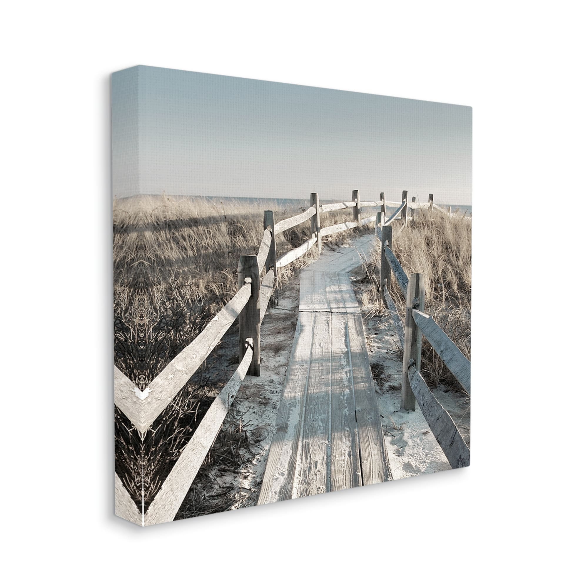 Stupell Industries Seaside Boardwalk Coastal Beach Coastal Photography Gallery Wrapped Canvas Print Wall Art