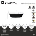 thumbnail image 4 of Aqua Eden VBT7D663013NB2 66-Inch Cast Iron Oval Double Ended Clawfoot Tub (7-Inch Faucet Drillings) in Black/White/Polished Brass, 4 of 5