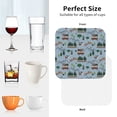 thumbnail image 6 of Honeii Camping Caravan print Leather Coaster Set of 4, ideal for safeguarding your furniture from drinks spills and effortless cleanup-Square, 6 of 6