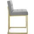 thumbnail image 2 of Privy Gold Stainless Steel Upholstered Fabric Counter StoolGold Light Gray, 2 of 7