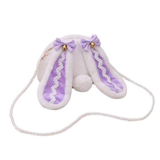 Mochila para niñas, linda lolita, conejo, conejito, mochila de hombro, bolso cruzado, juguetes de peluche, regalo para niñas y niños