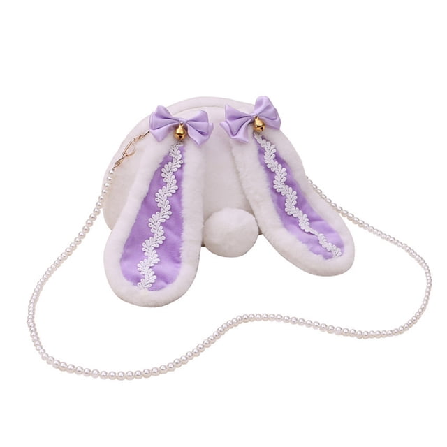 Mochila para niñas, linda lolita, conejo, conejito, mochila de hombro, bolso cruzado, juguetes de peluche, regalo para niñas y niños