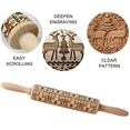 thumbnail image 4 of Embossed Rolling Pins for Christmas,Roll Pin Laser Engraved Rolling Pin DIY Tool,Rolling Pin for Kids and Adults to Make Cookie Dough,Deer, 4 of 8