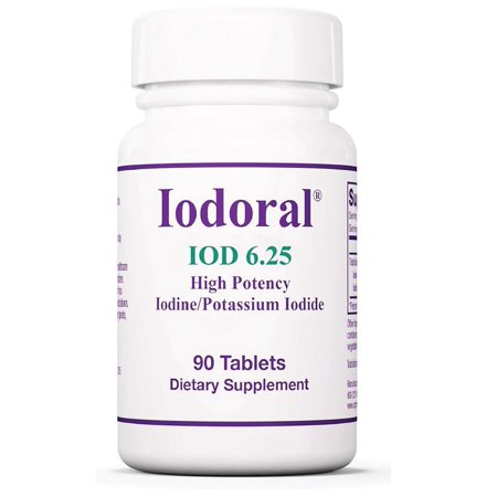 Optimox Iodoral 6.25 mg - Iodine Supplements for Thyroid Support, Potassium Iodide Tablets, Lugol Solution, Daily Vitamins and Minerals, High Potency Iodine Tablets - 90 Tablets 1-Pack