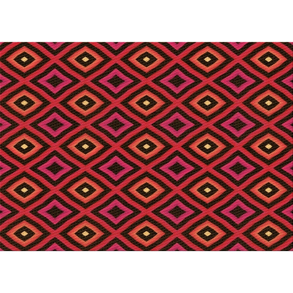 Ahgly Company Machine Washable Indoor Rectangle Transitional Red Brown Area Rugs, 7' x 10'