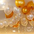 thumbnail image 4 of Juego de 20 globos dorados y blancos con temática de fiesta, guirnalda de globos de látex, decoración de globos de Navidad, traje para niño, cumpleaños, boda, juguete de decoración, 4 of 5
