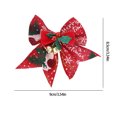 thumbnail image 2 of Twfbrm Christmas Tree Bows, 3.5" Christmas Bow with Bells, Linen Bowknot Wreath Bow with Jingle Bells for Xmas Garland Tree, Crafts, Hanging Christmas Decorations For Party Home (RD-B) on Clearance, 2 of 5